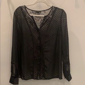 Ann Taylor Lace Button Up Shirt